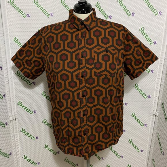 Middle Of Beyond Button Down Shirt The Shining Hotel Carpet Print MOB Mens XL - Picture 1 of 4